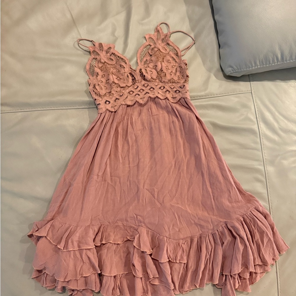 FP Movement by Free People Pink Textured Mini Dress